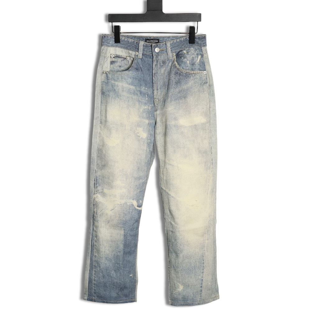 Ba*len*cia*ga washed loose wide-leg jeans tsk1
