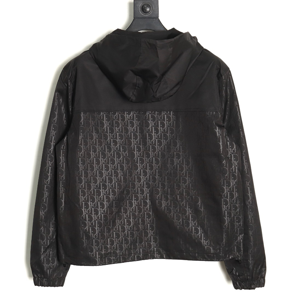 D*or all over printed woven zip-up hooded jacket