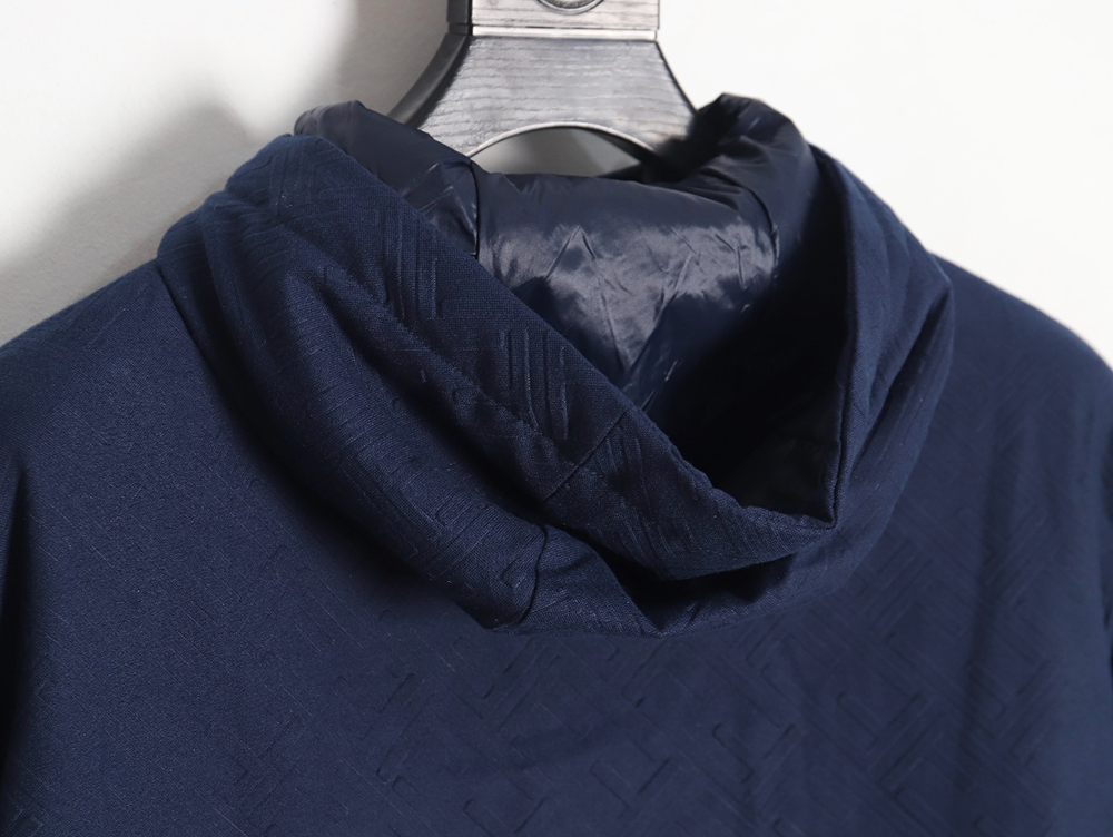 F**di monogram pattern zipper hooded jacket