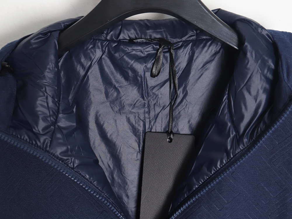 F**di monogram pattern zipper hooded jacket