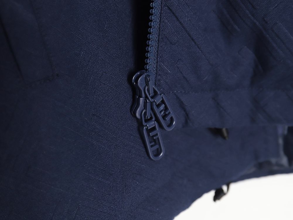 F**di monogram pattern zipper hooded jacket