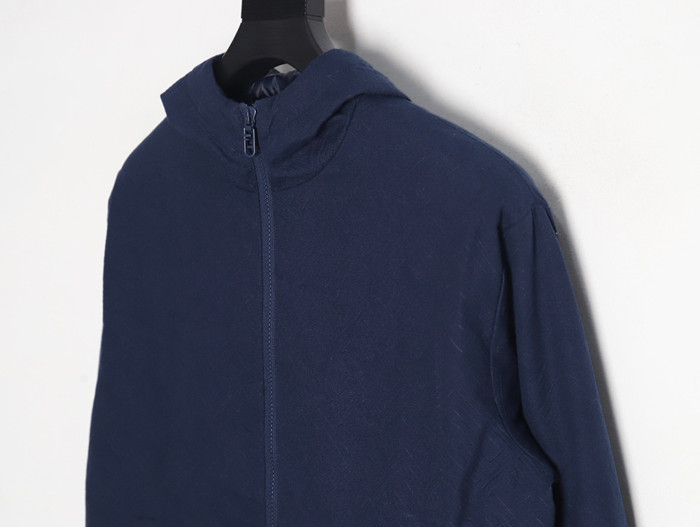 F**di monogram pattern zipper hooded jacket