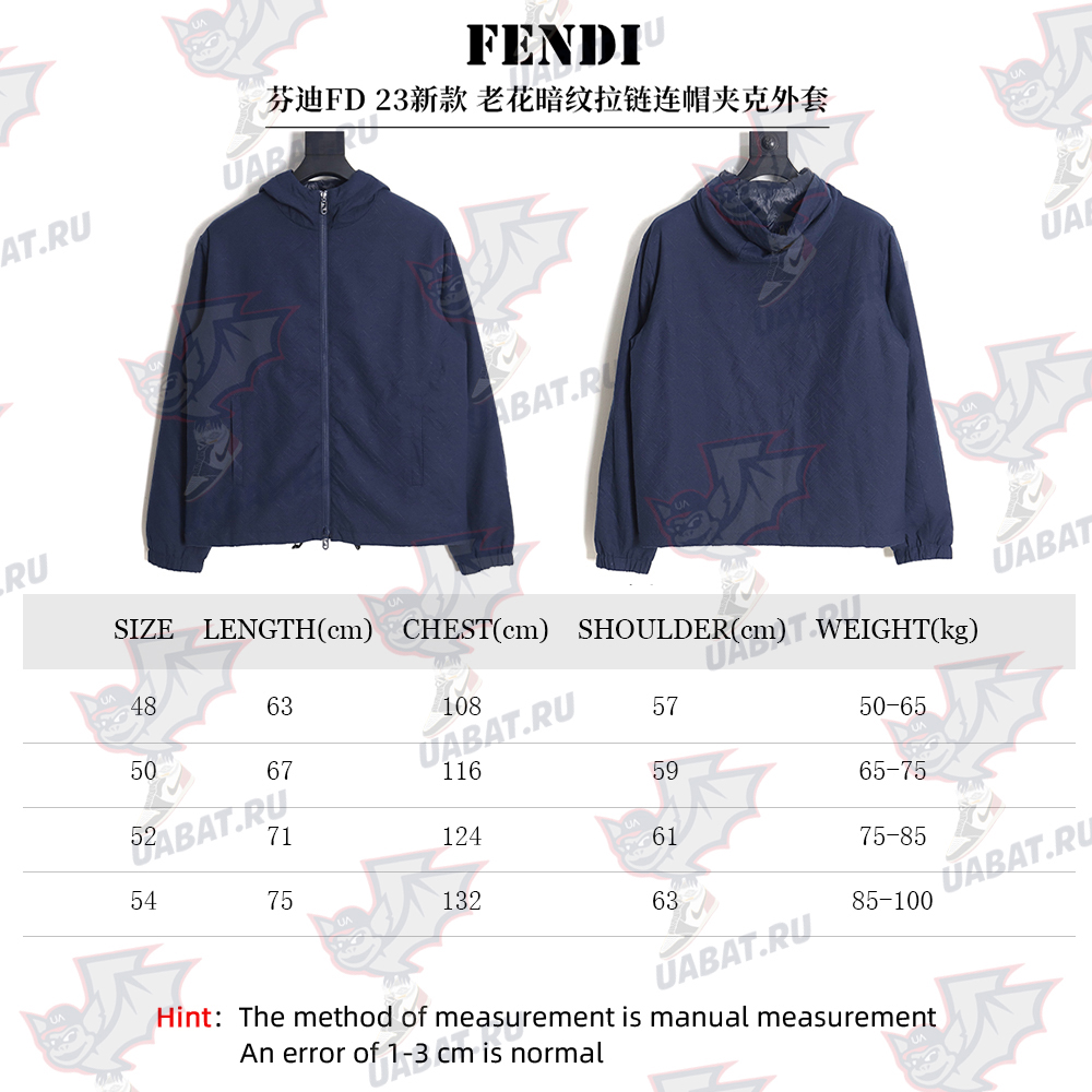 F**di monogram pattern zipper hooded jacket