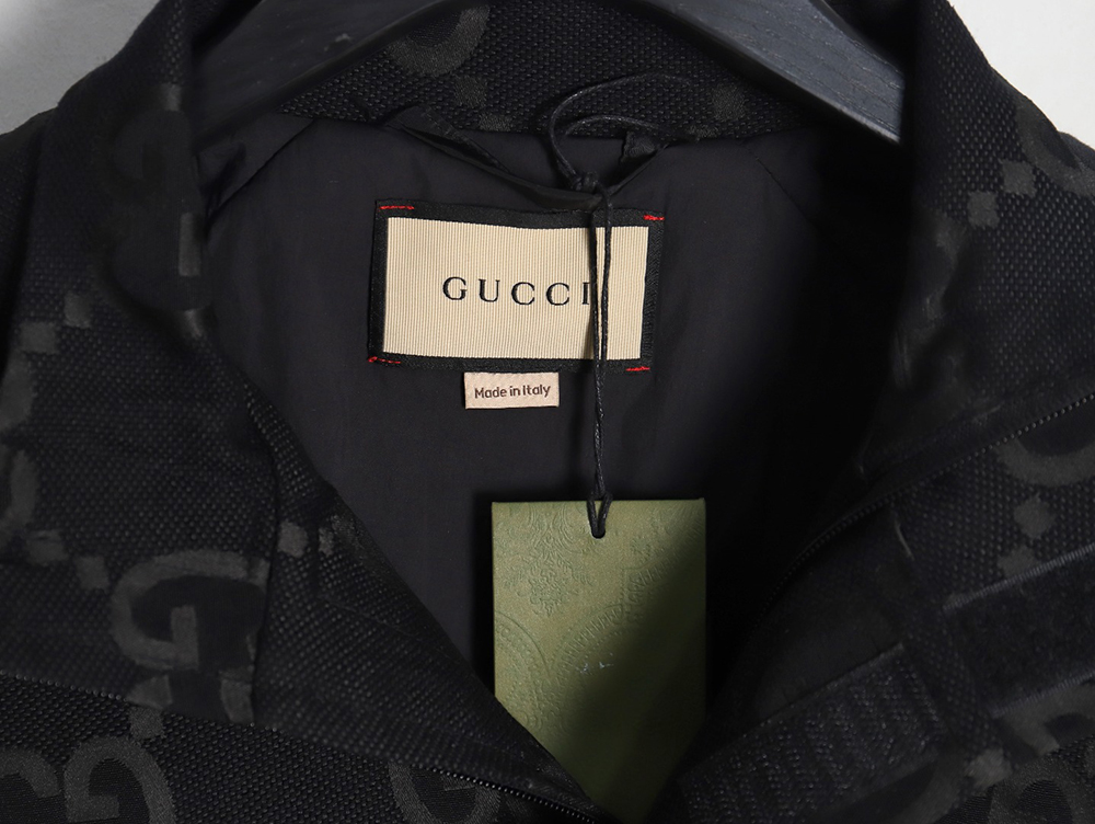 G*u*i double g full print canvas stand collar quilted jacket