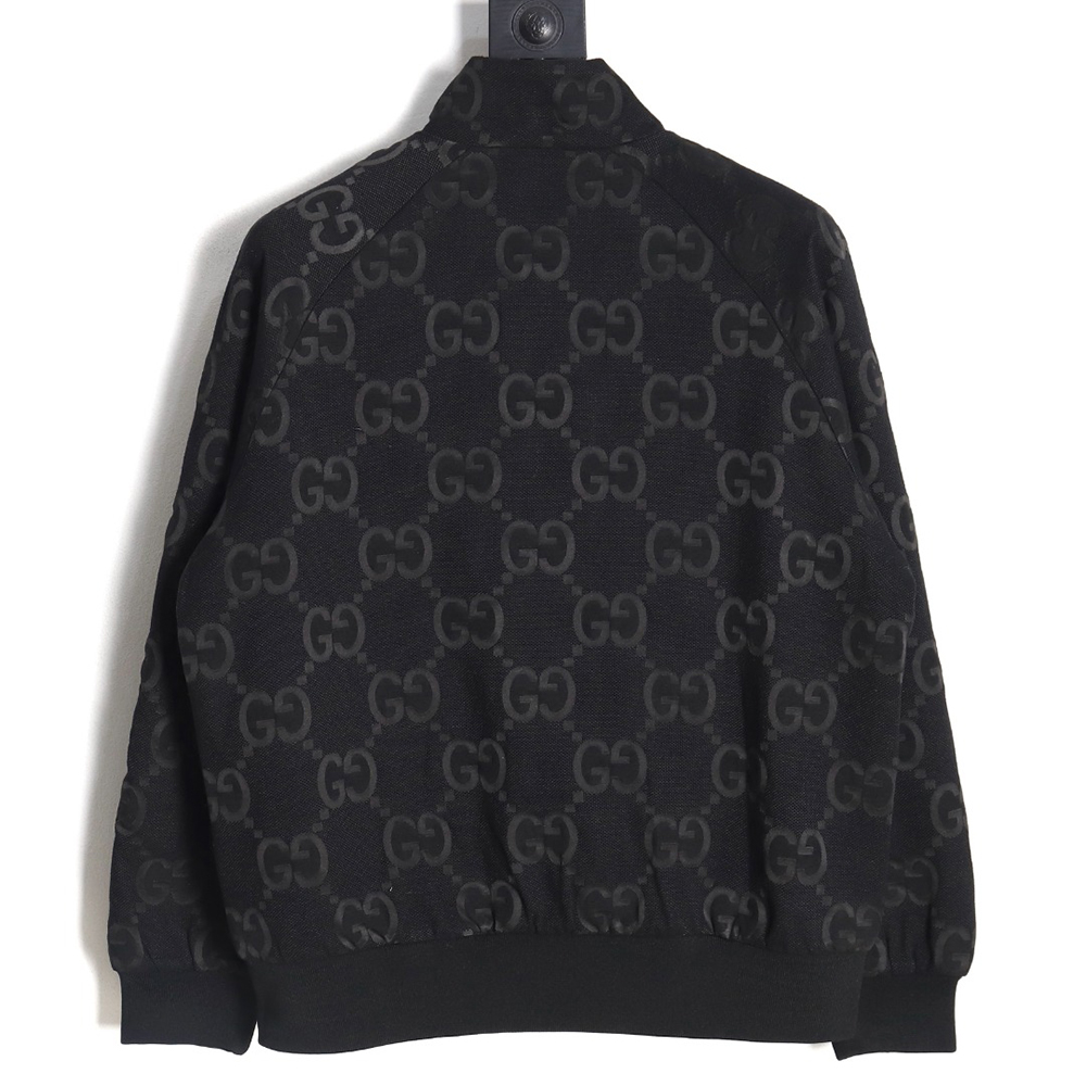 G*u*i double g full print canvas stand collar quilted jacket