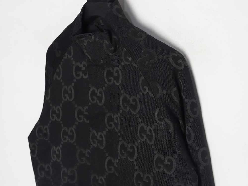 G*u*i double g full print canvas stand collar quilted jacket