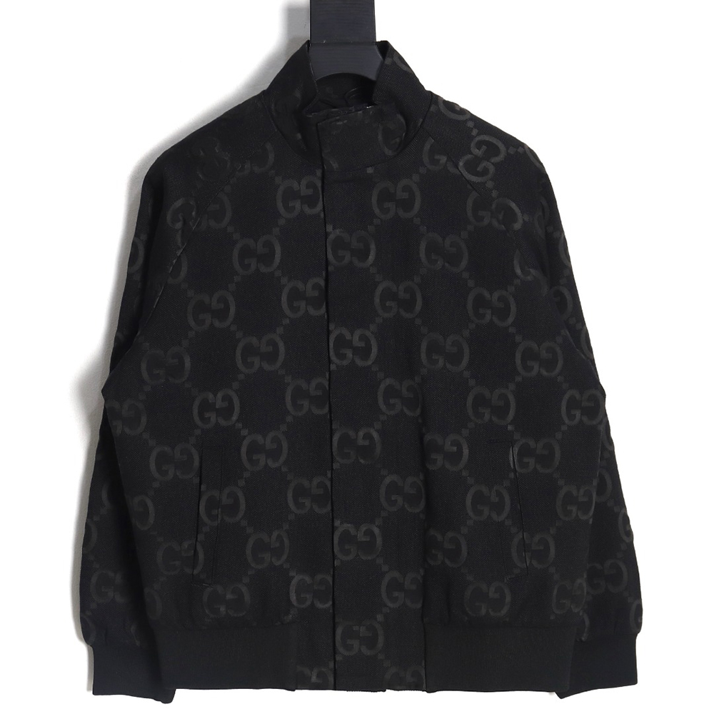 G*u*i double g full print canvas stand collar quilted jacket