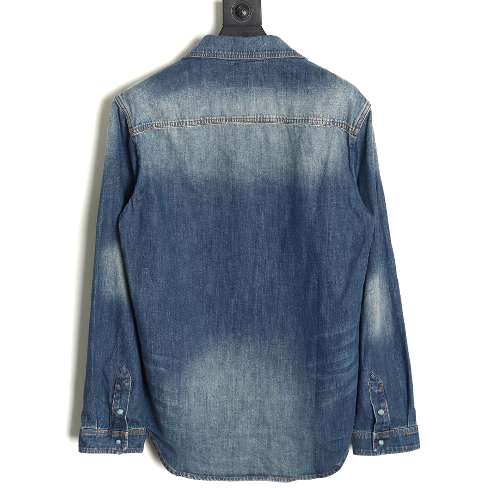 l0*is V*t0n rivet lettering denim shirt jacket