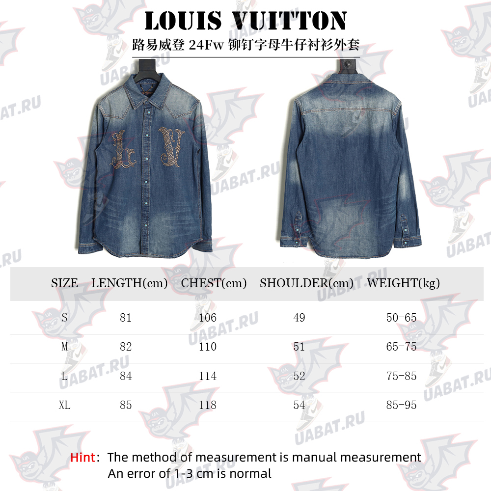 l0*is V*t0n rivet lettering denim shirt jacket