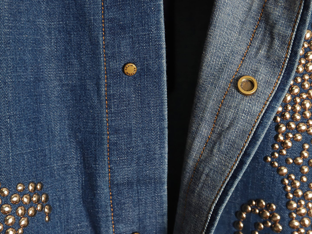l0*is V*t0n rivet lettering denim shirt jacket