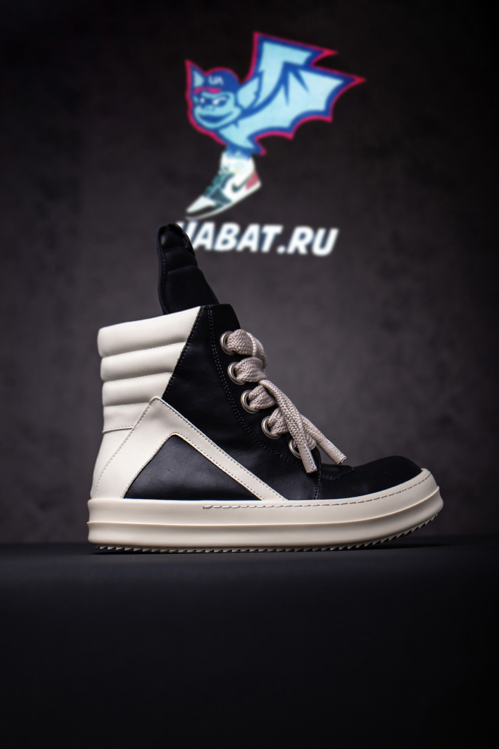 Rick Owens Strobe Geobasket Megalace High 