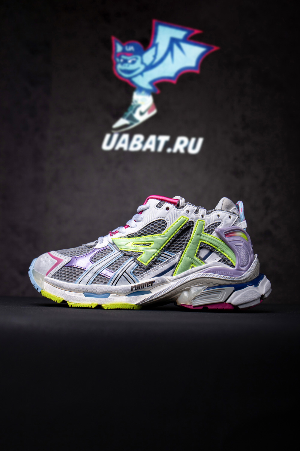 Ba*len*cia*ga runner leather free grey light purple neon yellow white