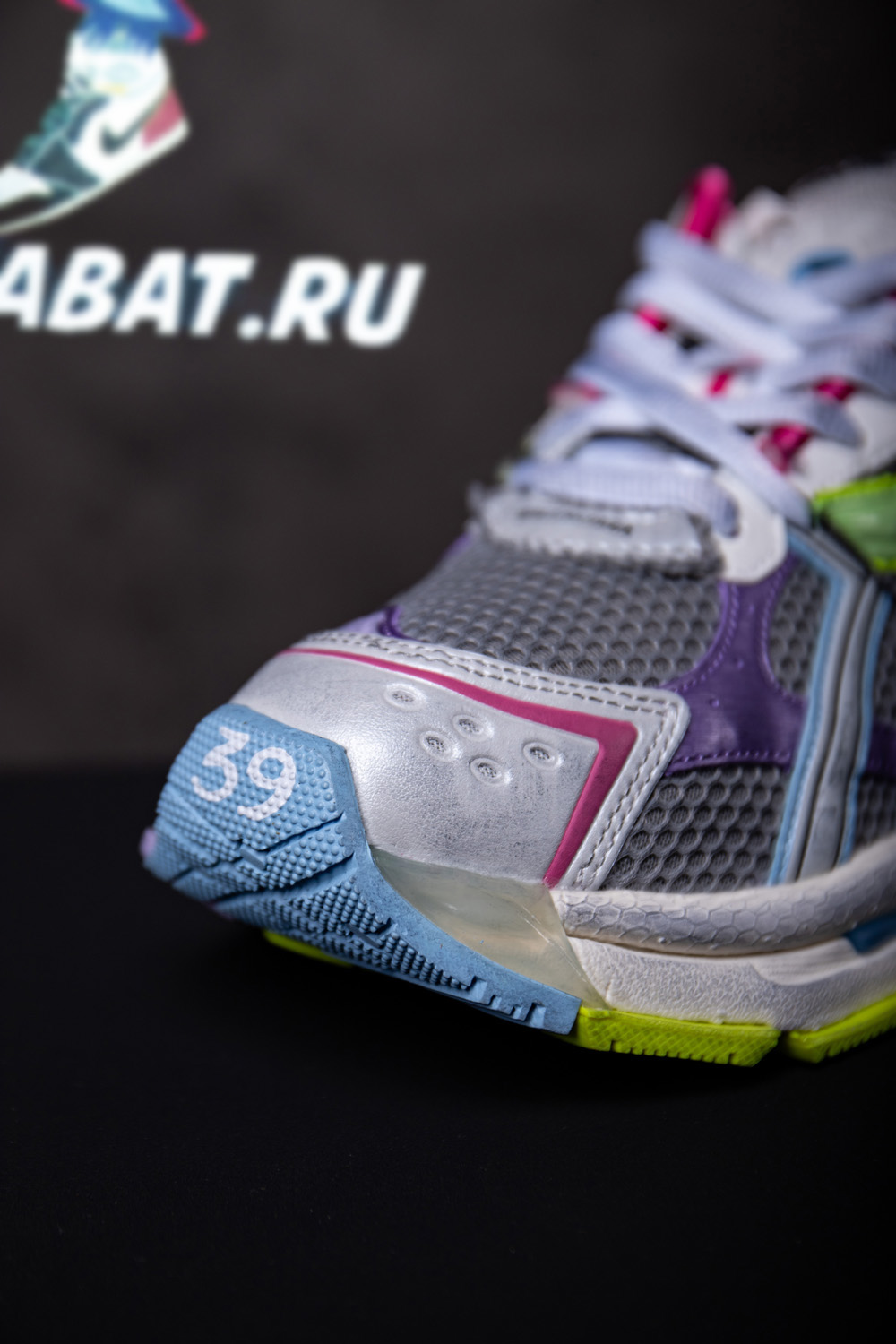 Ba*len*cia*ga runner leather free grey light purple neon yellow white