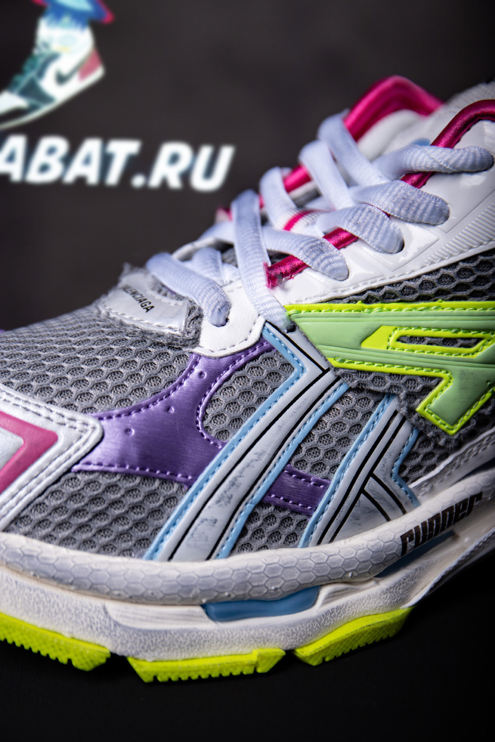 Ba*len*cia*ga runner leather free grey light purple neon yellow white