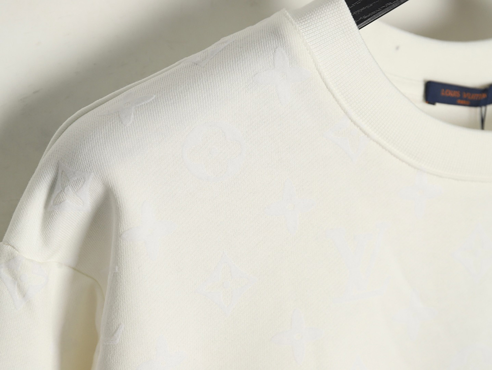 l0*is V*t0n all over print monogram flocked round neck sweatshirt