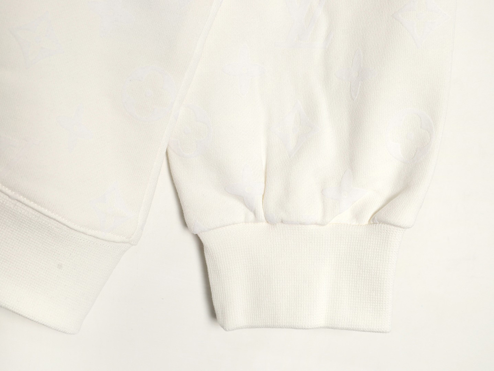 l0*is V*t0n all over print monogram flocked round neck sweatshirt