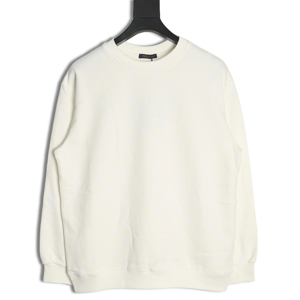 l0*is V*t0n all over print monogram flocked round neck sweatshirt