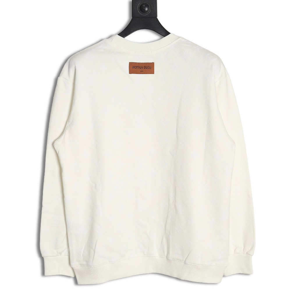 l0*is V*t0n all over print monogram flocked round neck sweatshirt