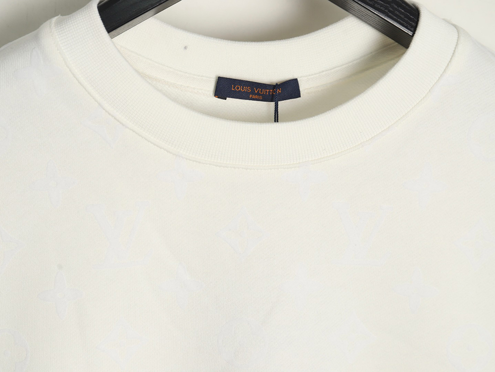 l0*is V*t0n all over print monogram flocked round neck sweatshirt