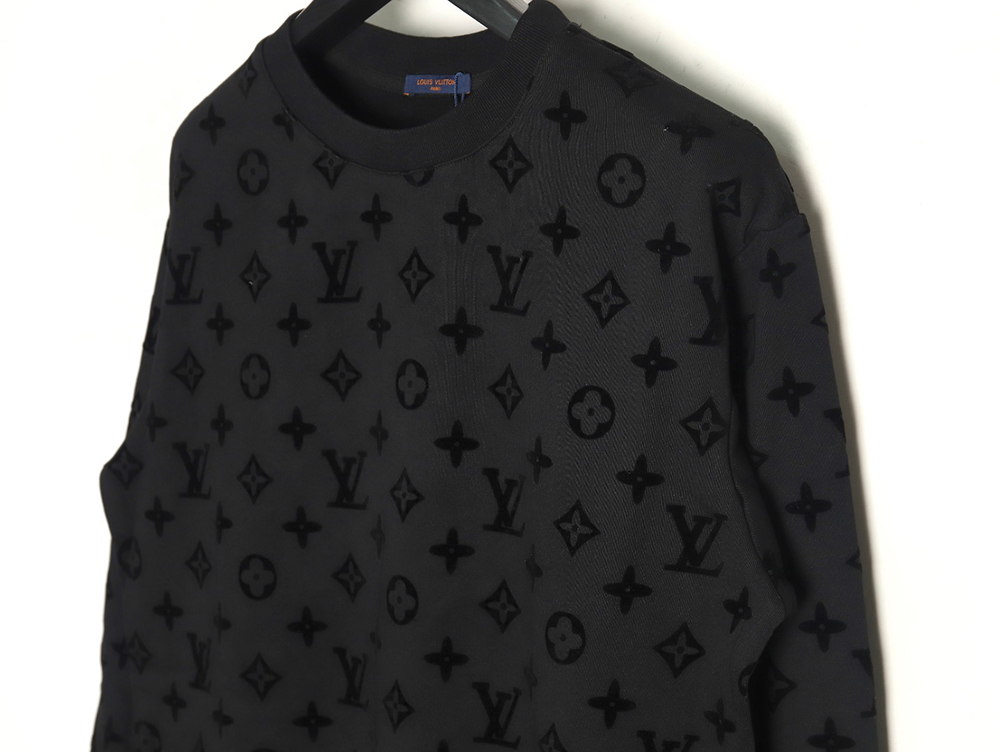l0*is V*t0n all over print monogram flocked round neck sweatshirt tsk2