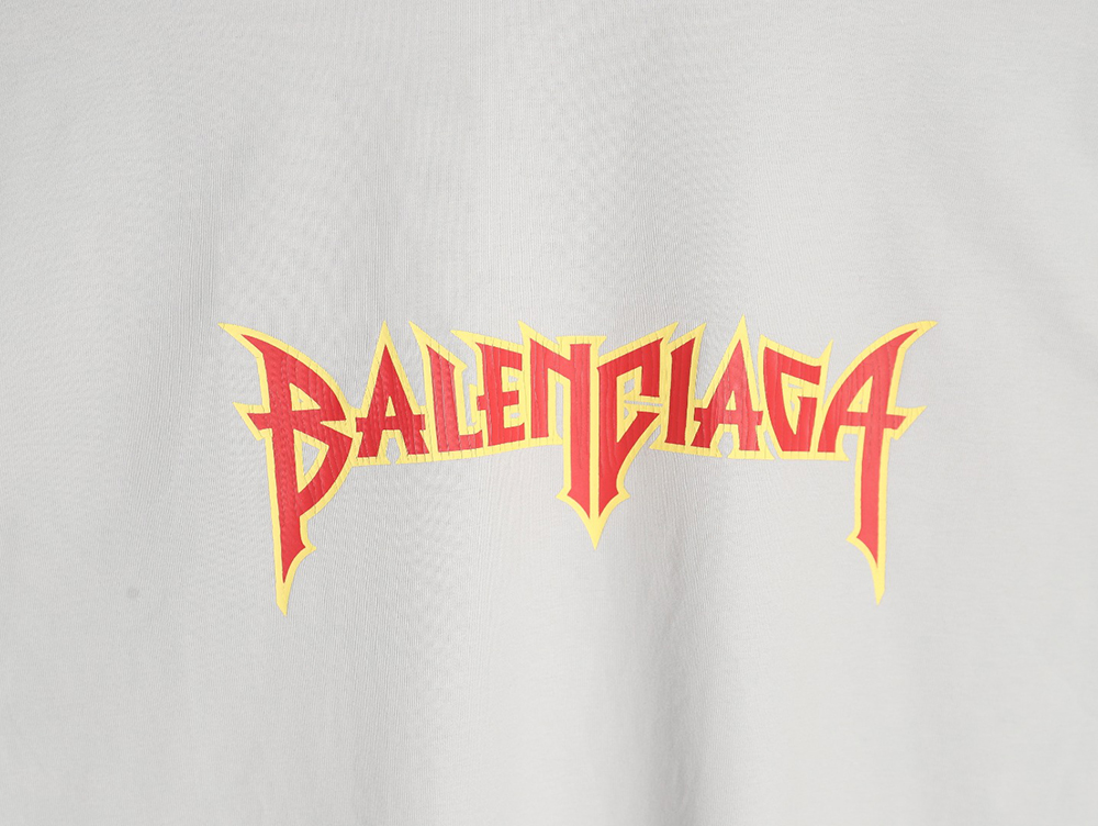 Ba*len*cia*ga flame logo letter print fake two-piece long sleeve