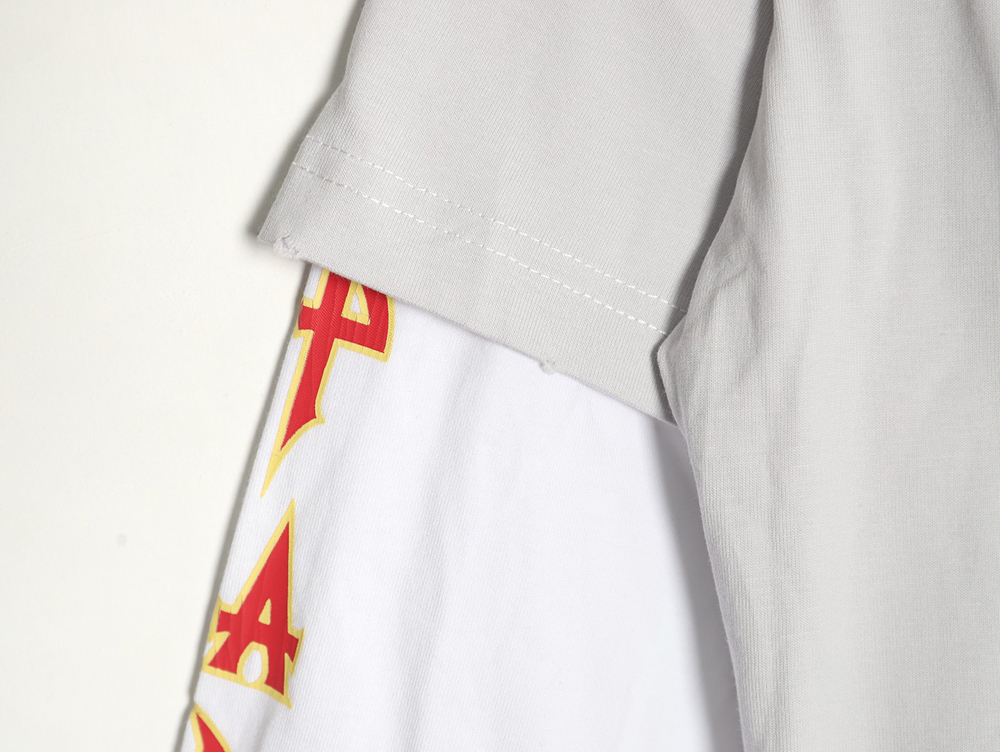 Ba*len*cia*ga flame logo letter print fake two-piece long sleeve