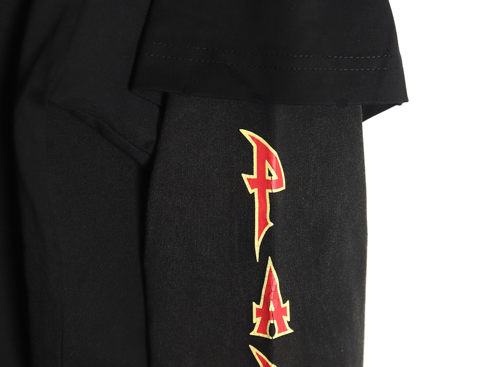 Ba*len*cia*ga flame logo letter print fake two-piece long sleeve tsk1