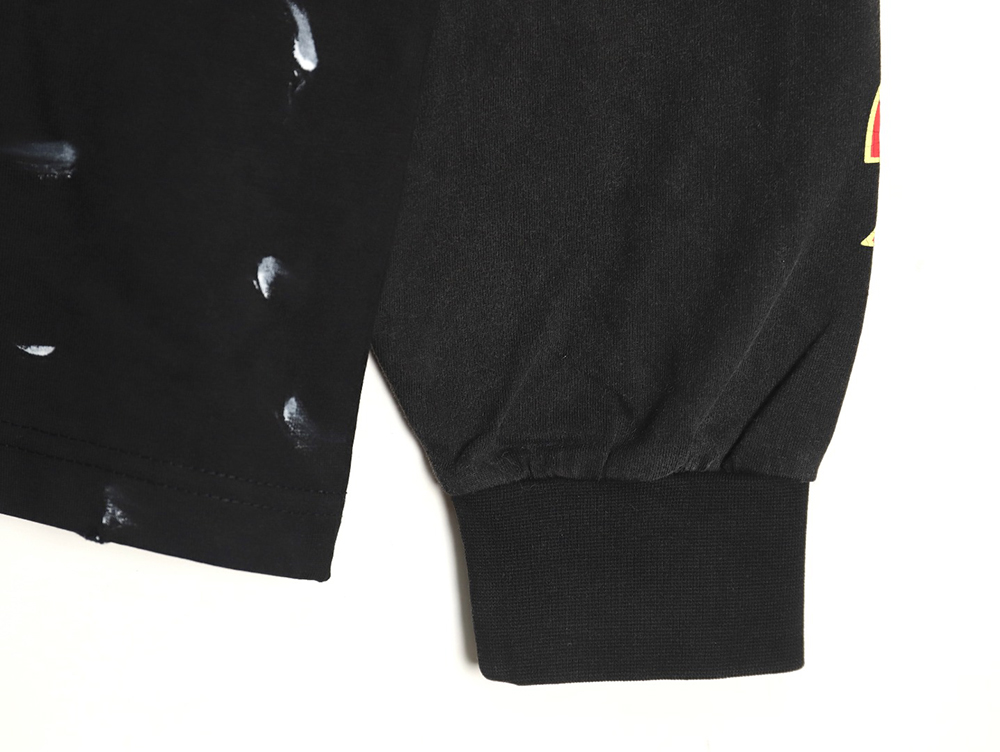 Ba*len*cia*ga flame logo letter print fake two-piece long sleeve tsk1