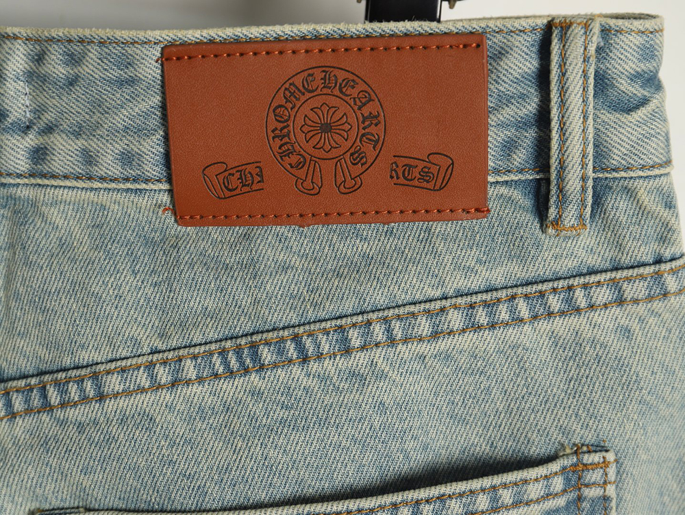 Ch*0me heart classic white cross denim pants