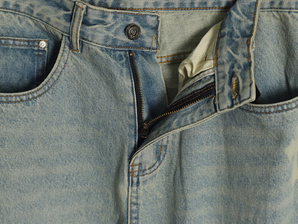 Ch*0me heart classic white cross denim pants