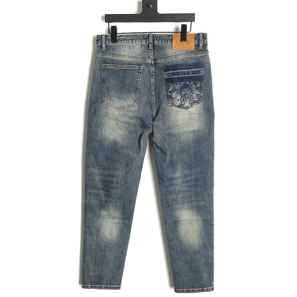 D*or denim trousers with back pocket embroidery