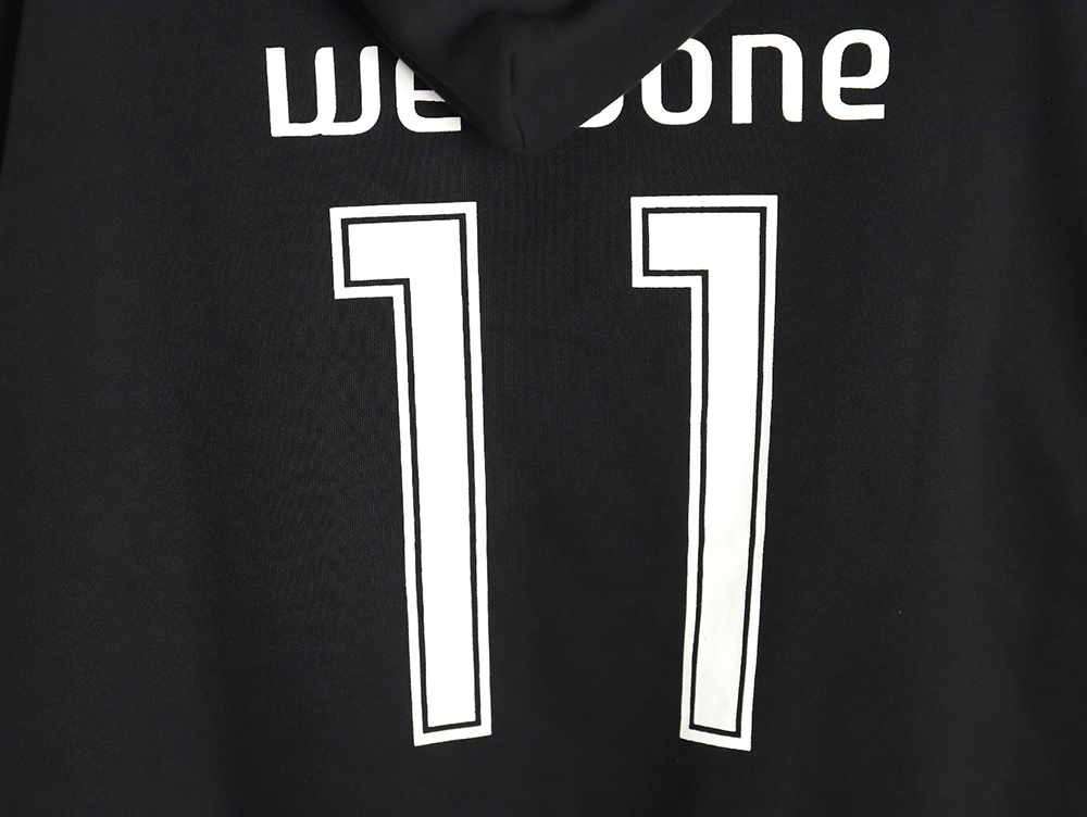 We11done co-branded Manchester United No. 11 hooded fleece sweatshirt