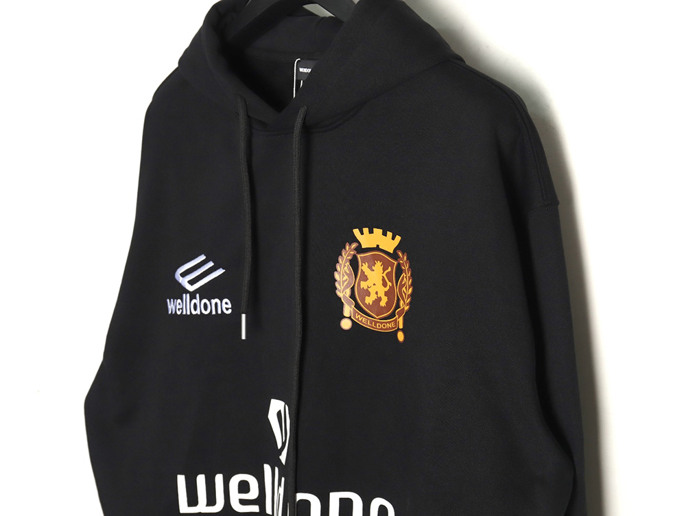 We11done co-branded Manchester United No. 11 hooded fleece sweatshirt