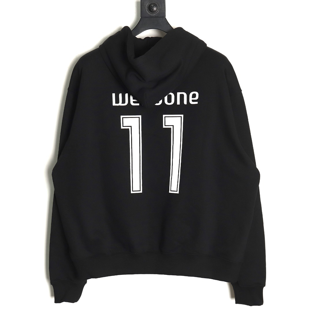 We11done co-branded Manchester United No. 11 hooded fleece sweatshirt