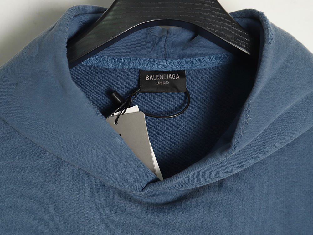 Ba*len*cia*ga tape haze blue hooded sweatshirt