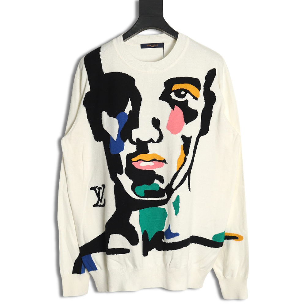 l0*is V*t0n portrait jacquard knit sweater