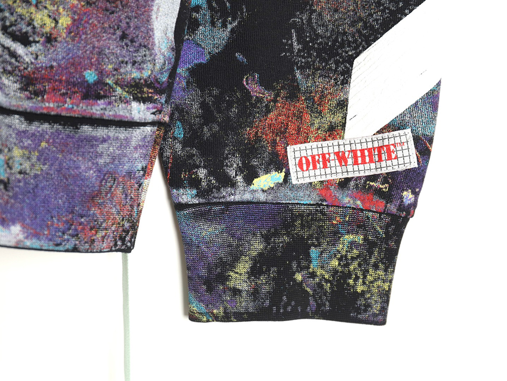 off-white starry sky fireworks splash ink zipper sweatshirt TSK1