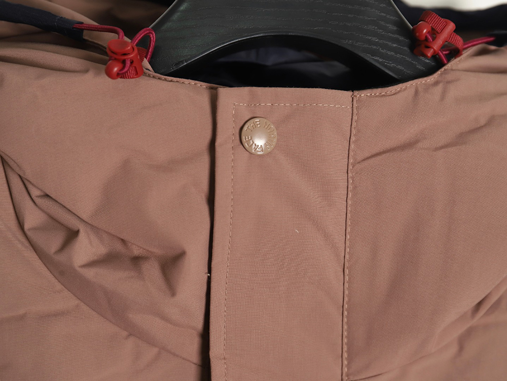 the nor*h F**e colorblock print zip-up hooded down jacket tsk1