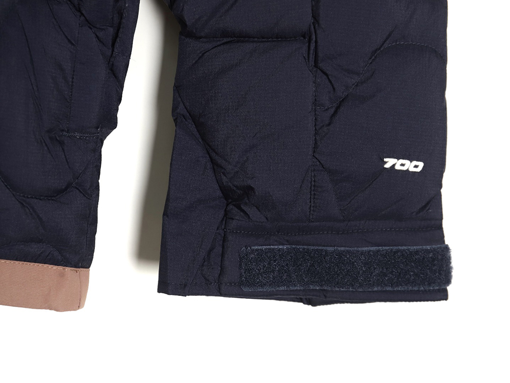 the nor*h F**e colorblock print zip-up hooded down jacket tsk1