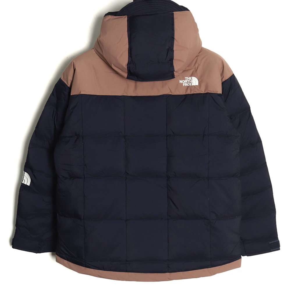 the nor*h F**e colorblock print zip-up hooded down jacket tsk1