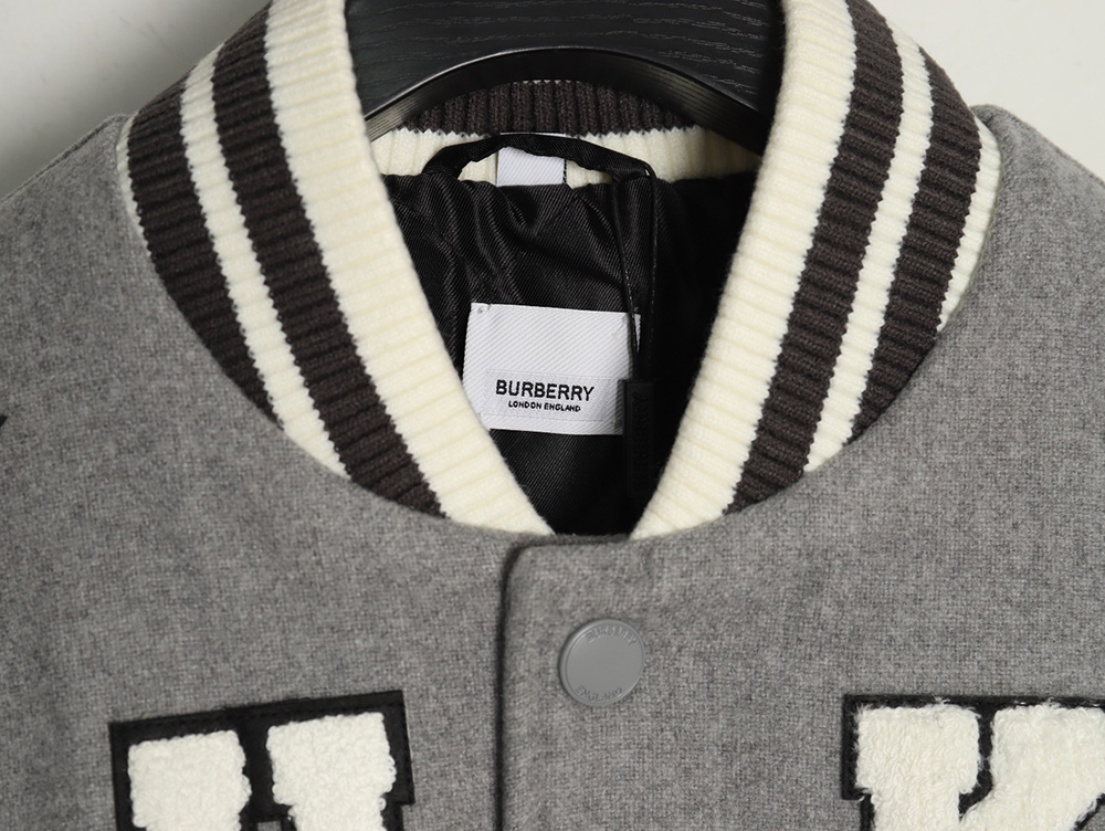 B**rry grey paneled baseball jacket