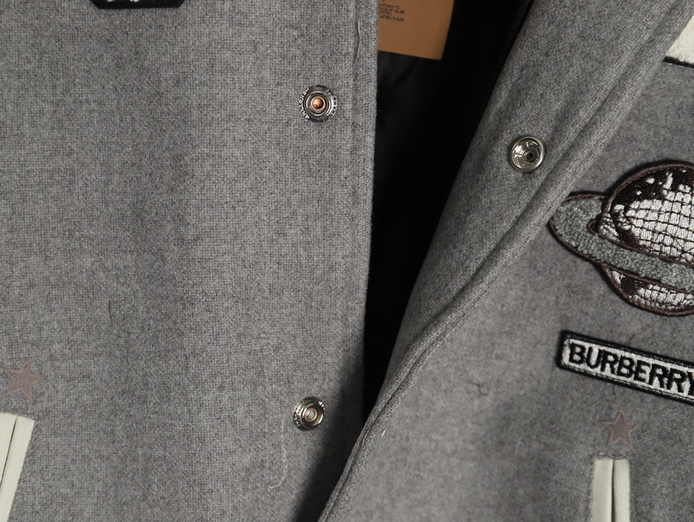 B**rry grey paneled baseball jacket