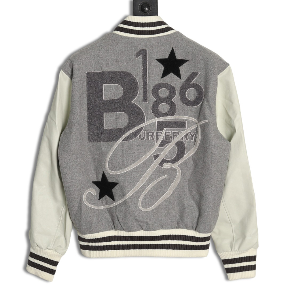 B**rry grey paneled baseball jacket