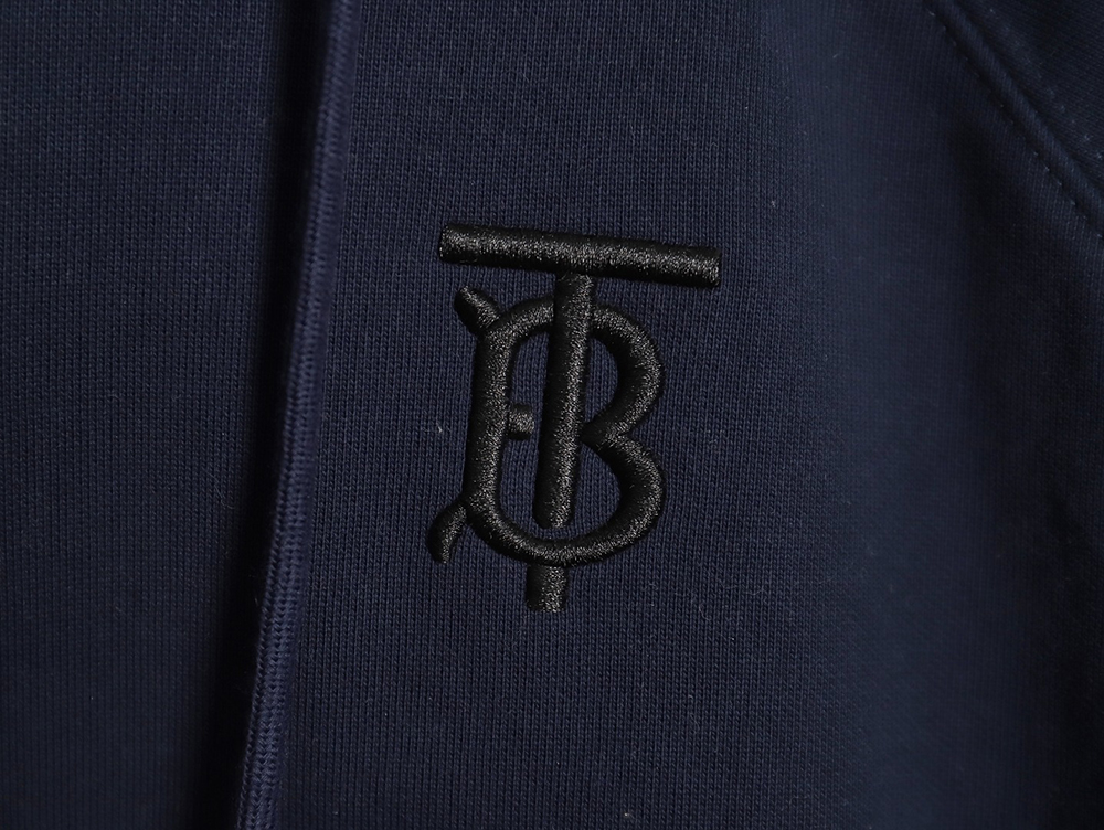 B**rry embroidered tb check patchwork zip-up sweatshirt tsk1