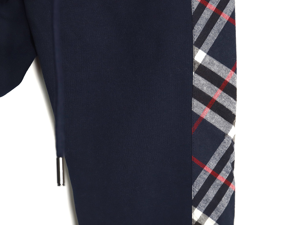 B**rry embroidered tb check patchwork zip-up sweatshirt tsk1