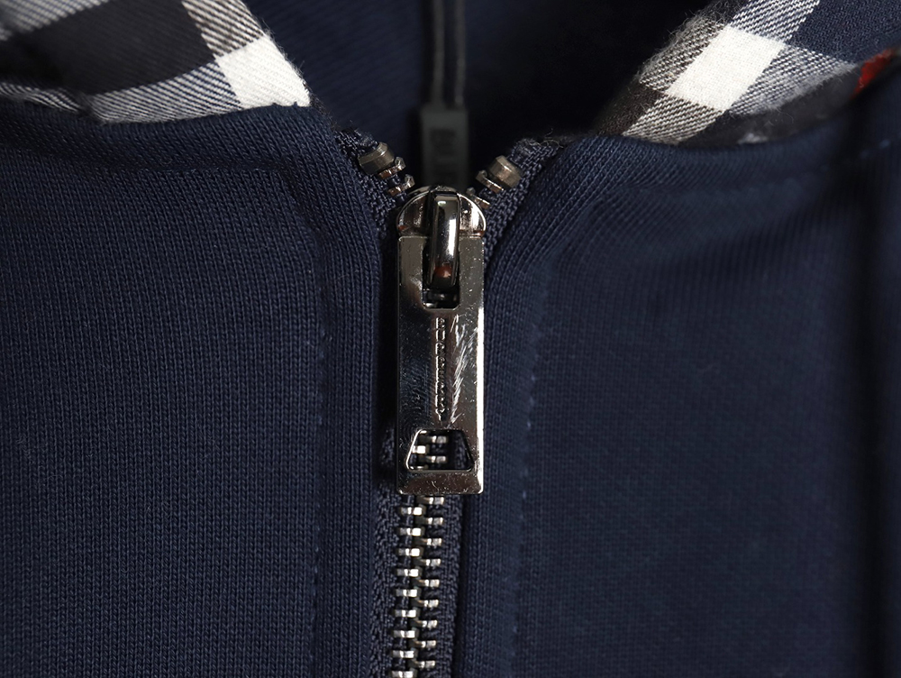 B**rry embroidered tb check patchwork zip-up sweatshirt tsk1