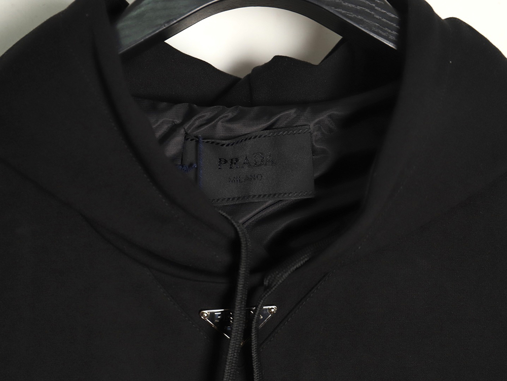 Pra*a collar triangle nylon pocket hoodie