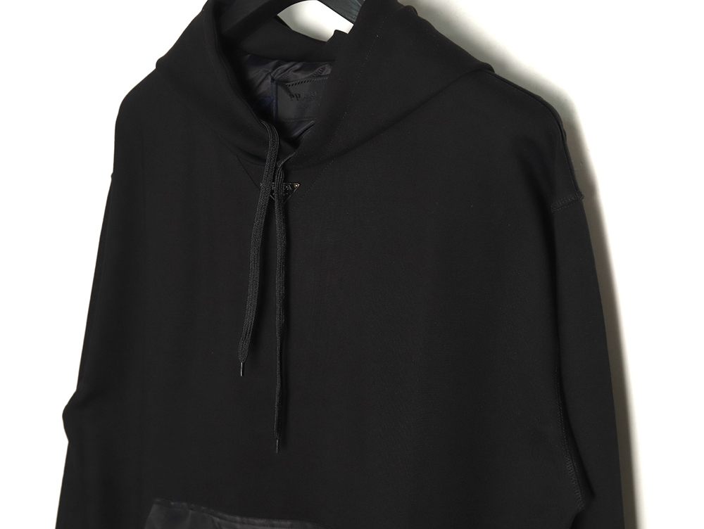 Pra*a collar triangle nylon pocket hoodie