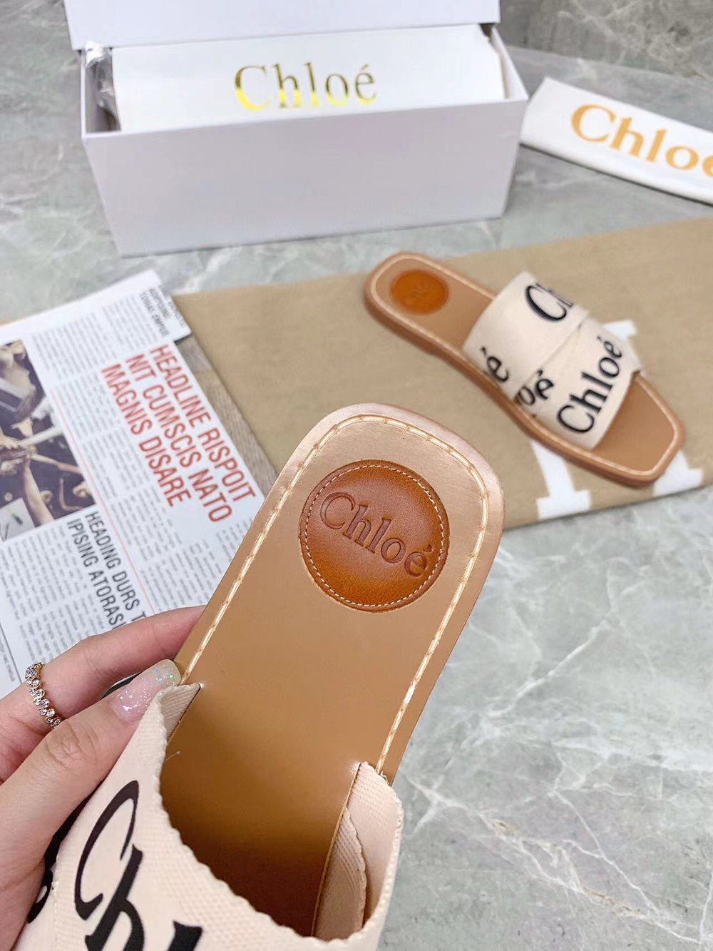 Chloe woody mule Slides