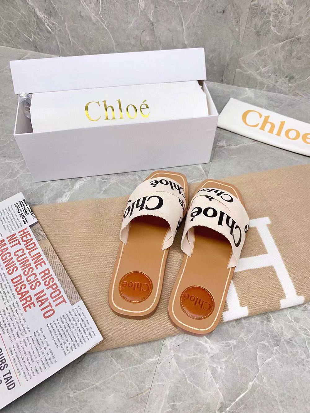 Chloe woody mule Slides